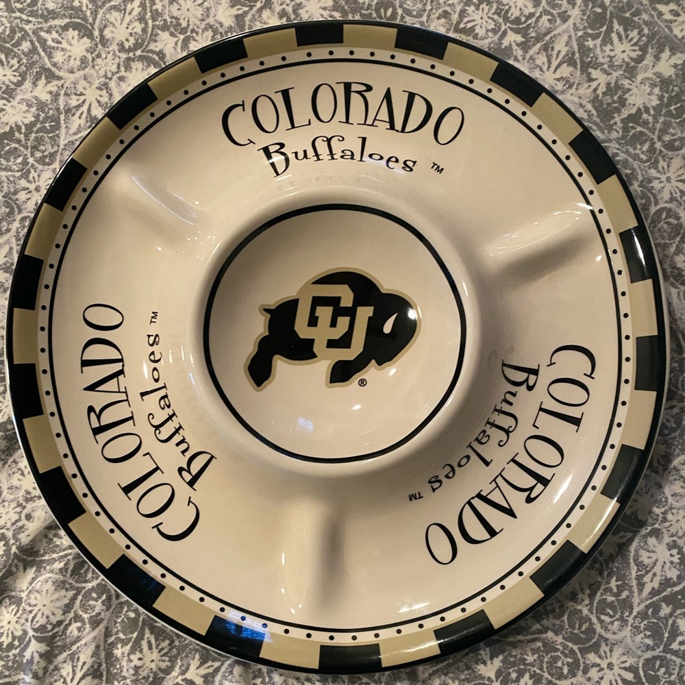 University of Colorado Buffaloes Chip and Dip Platter / Serving Platter